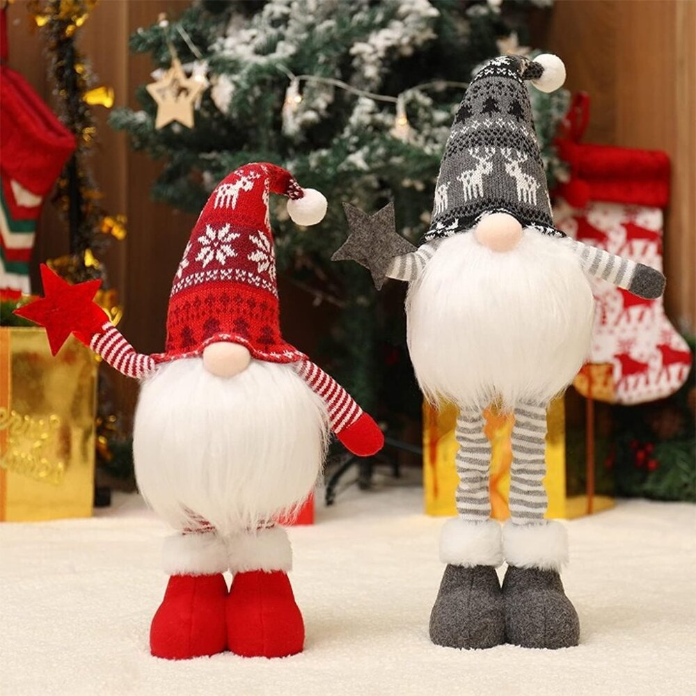 NEW 2Pcs 24.8 Inch Large Size Lighted Standing Christmas Gnomes Decorations - Picture 1 of 9